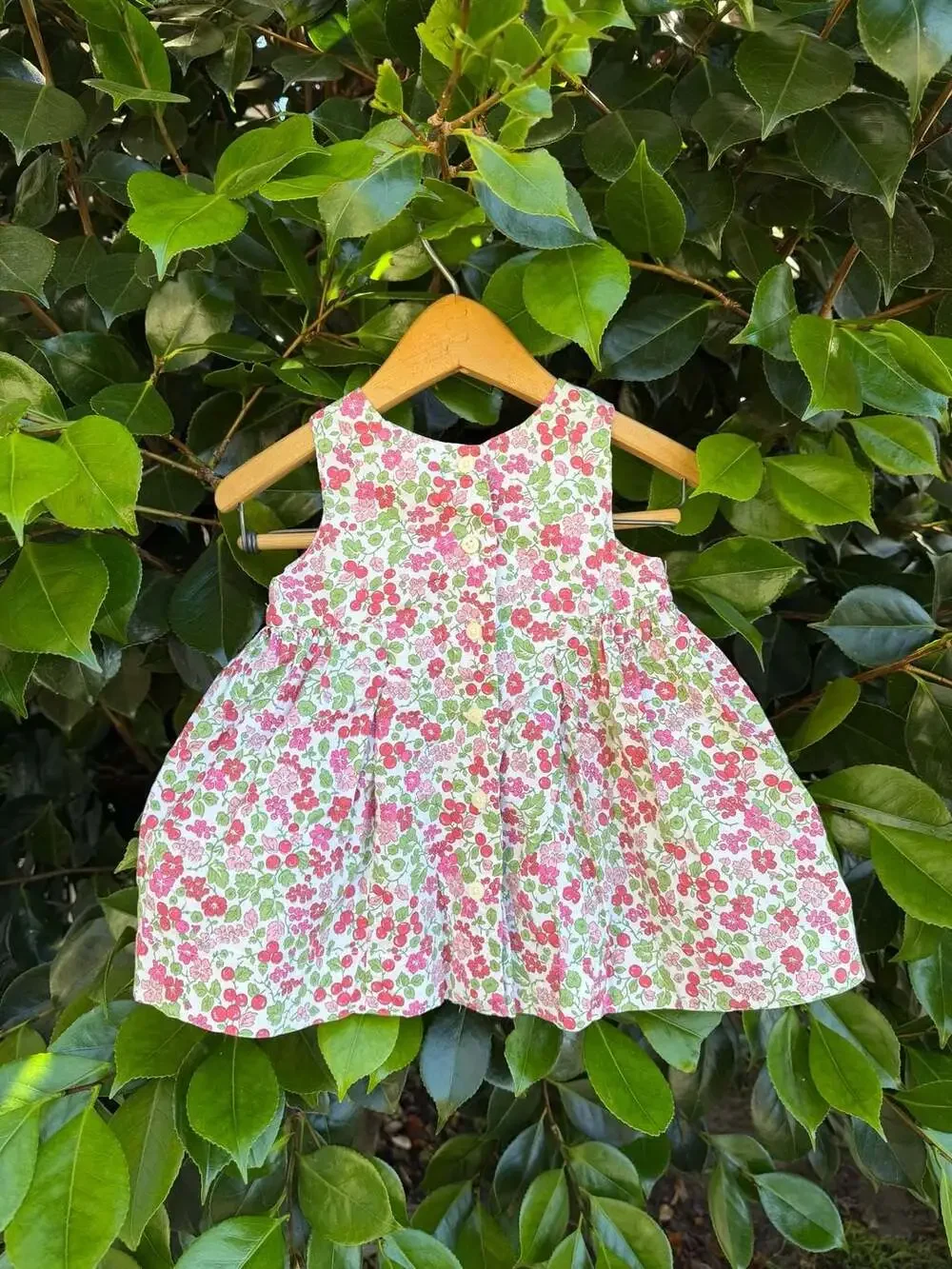 Baby Gap Girls Sleeveless Floral Button-Back Dress